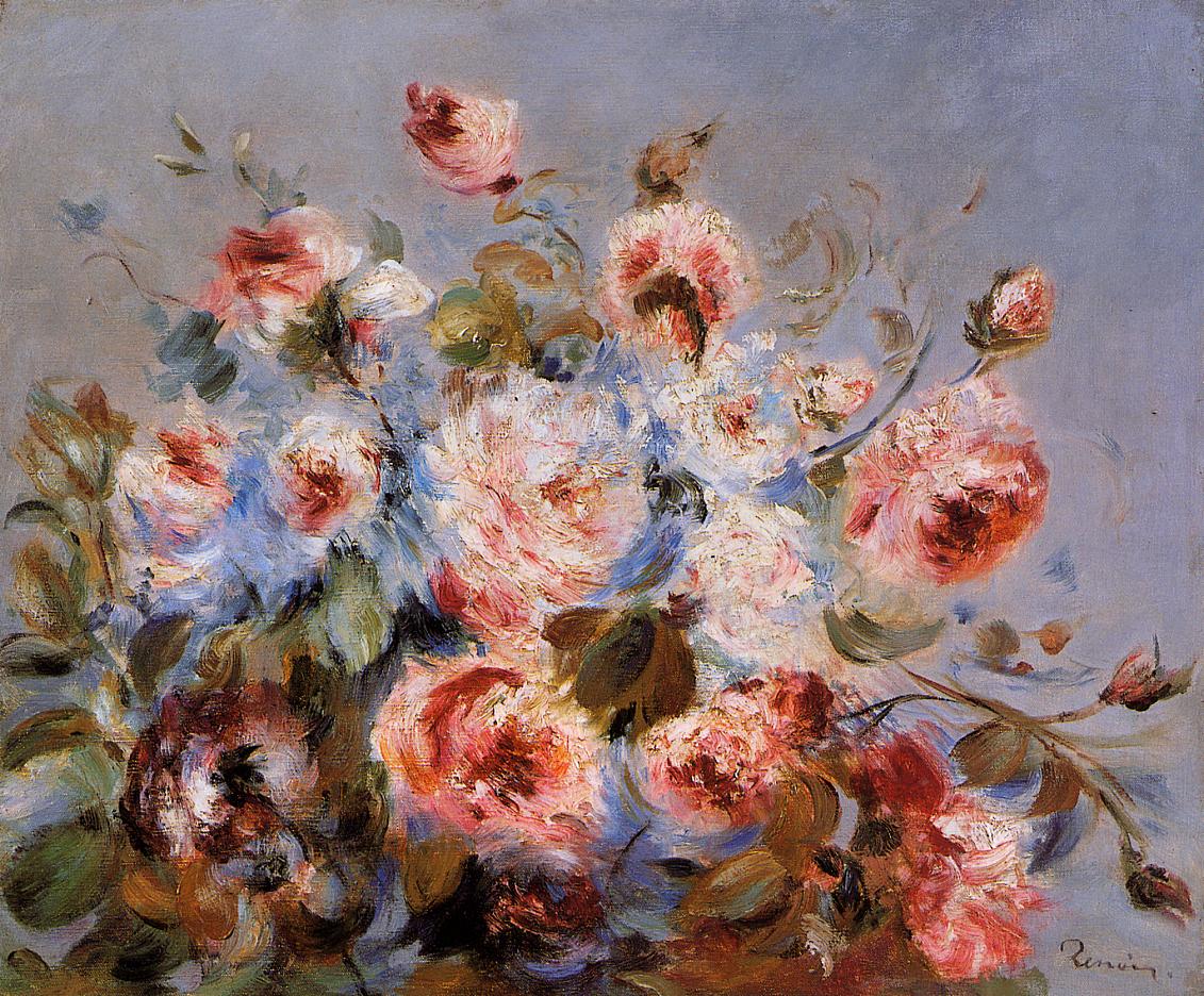 Roses from Wargemont - Pierre-Auguste Renoir painting on canvas